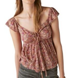 Lucky brand floral babydoll top
